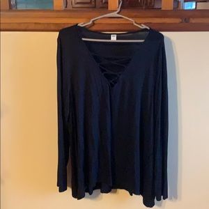 Long sleeve V neck Old Navy black shirt